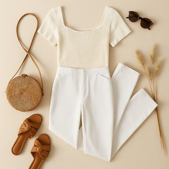 Susan Graver Ankle Pants White Classic Fit Stretch XS - Picture 2 of 10